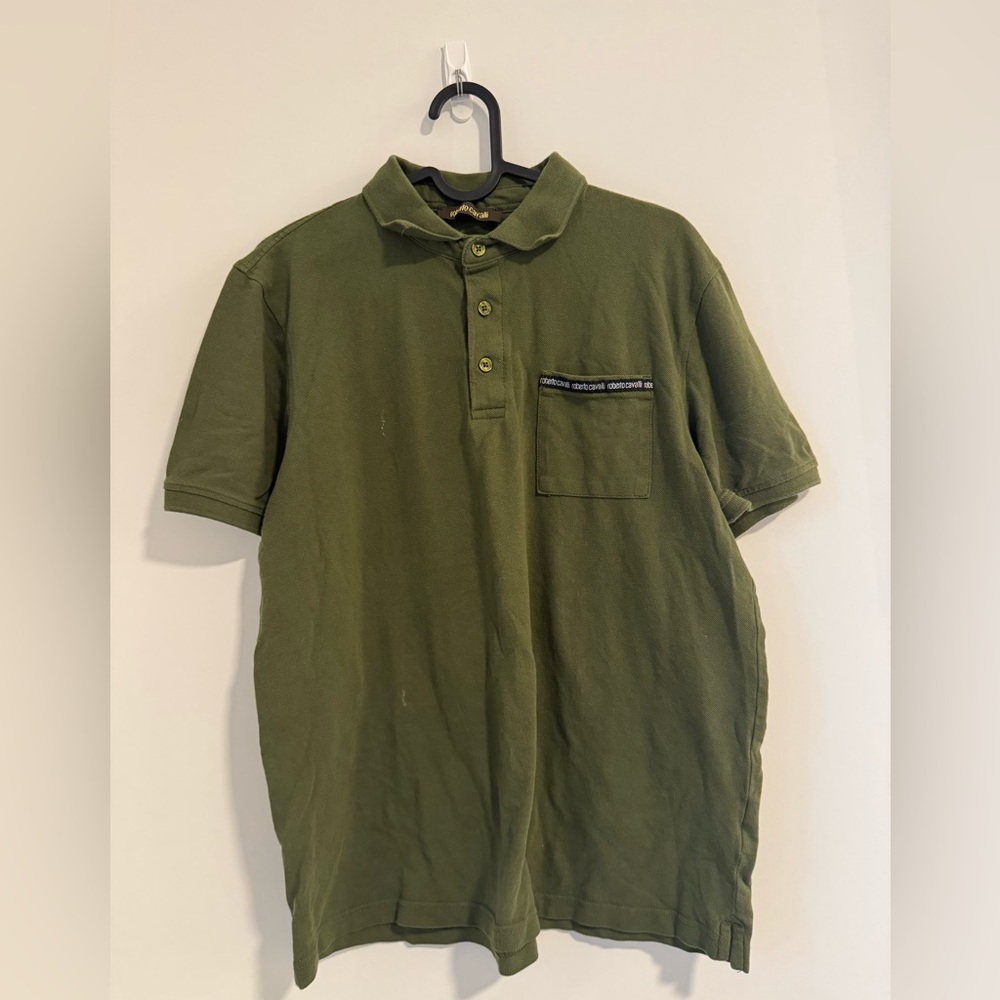 Roberto Cavalli Olive Polo Shirt